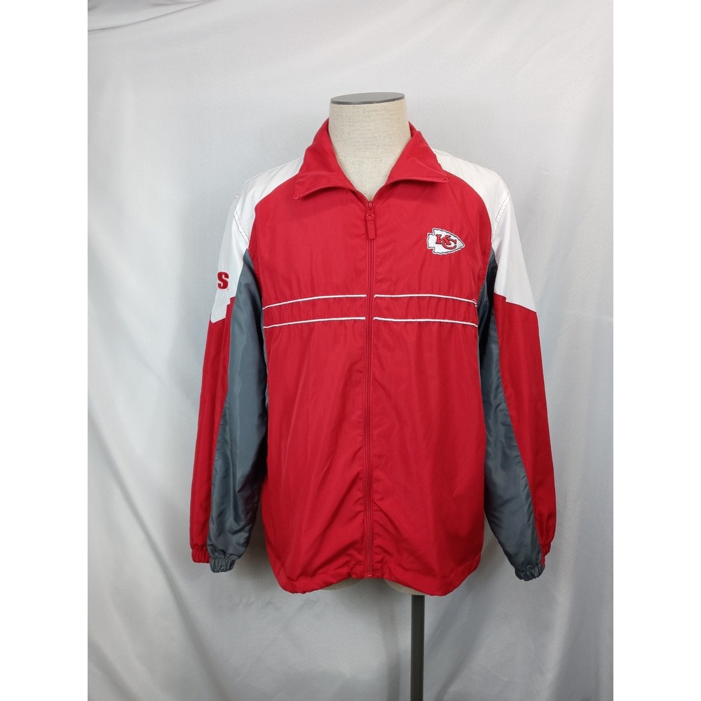 Vintage Dunbrooke Kansas City Chiefs NFL Windbreaker Jacket Mens Large Zip Up